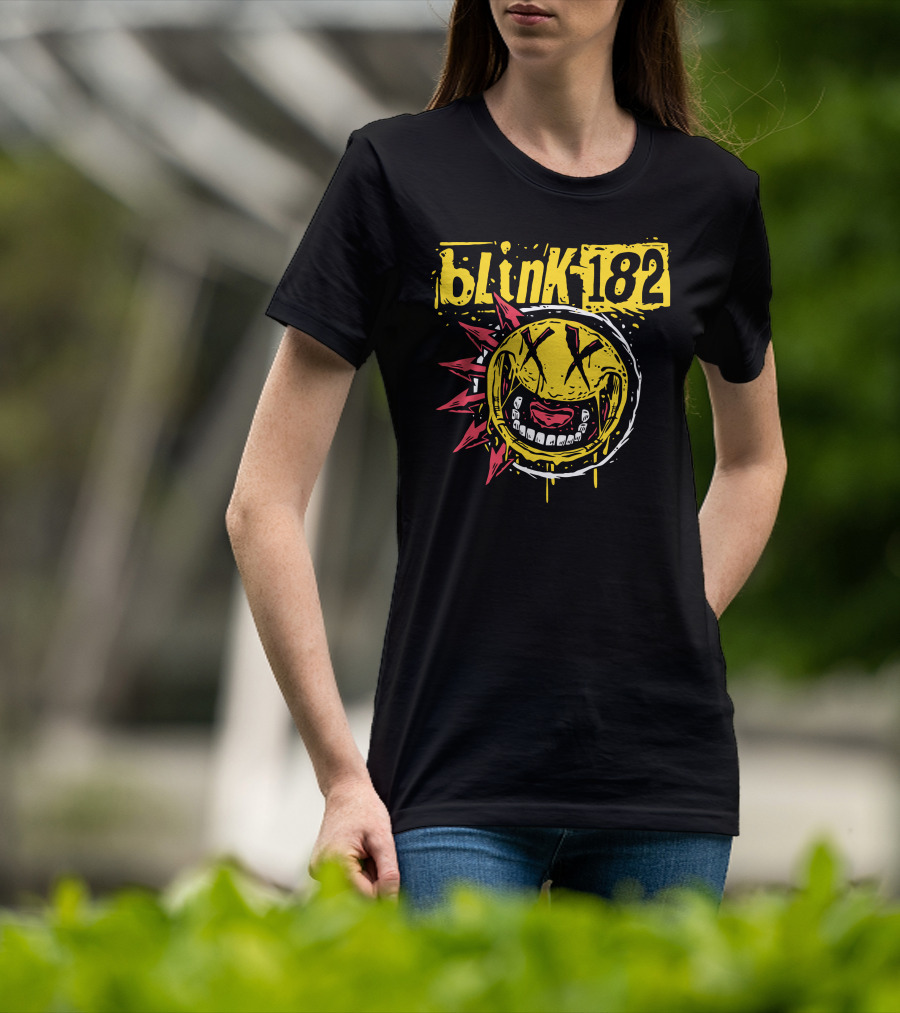 Blink182 Punk Smiley Distressed Face T-Shirt