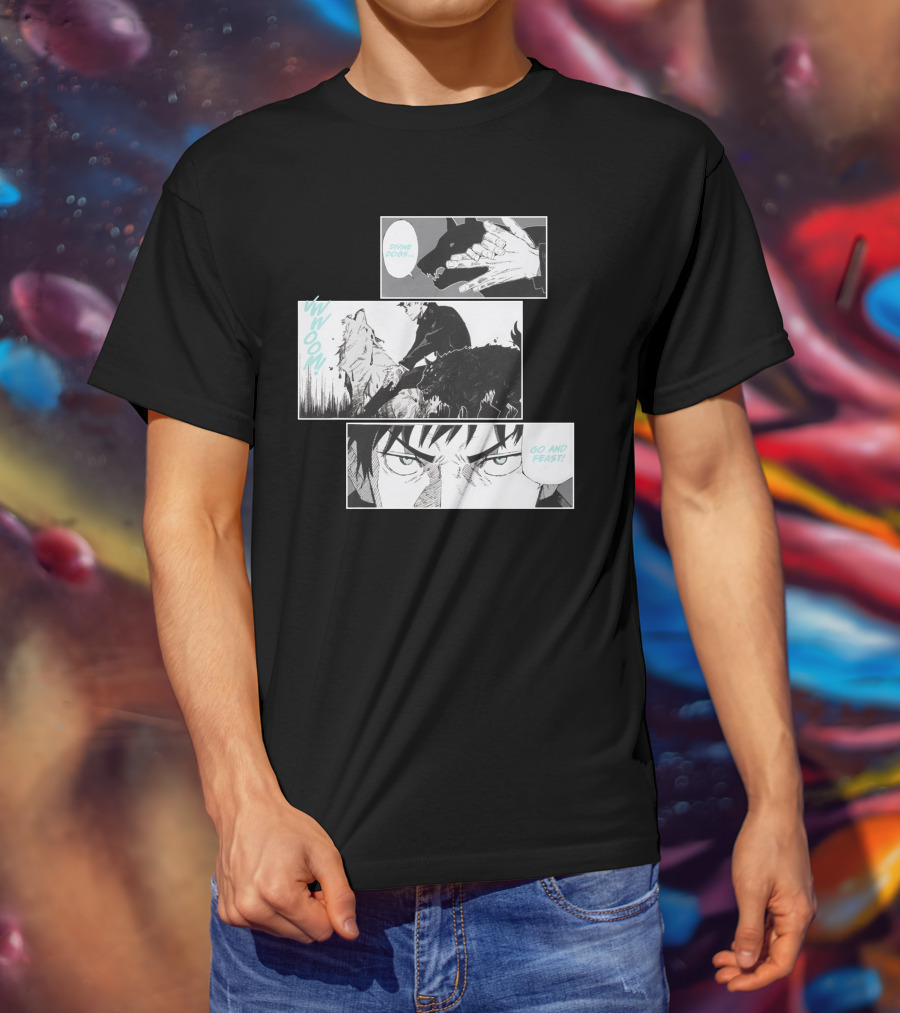 Shonen Jump Jujutsu Kaisen Megumi Divine Dogs Go And Feast T-Shirt