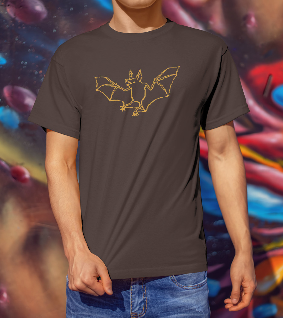 Cave Town Bat Sketch Knit T-Shirt