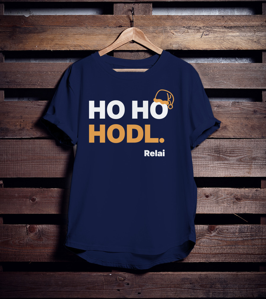 Ho Ho Hodl Relai Christmas Santa Hat Bitcoin T-Shirt