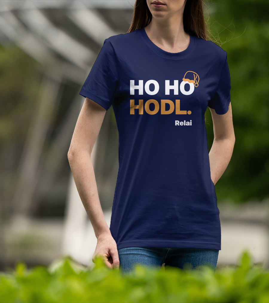 Ho Ho Hodl Relai Christmas Santa Hat Bitcoin T-Shirt