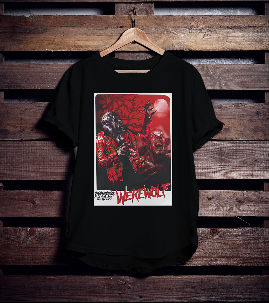 Motionless In White Werewolf Colortest Lurking In The Dark Red Moon Horror Scene T-Shirt