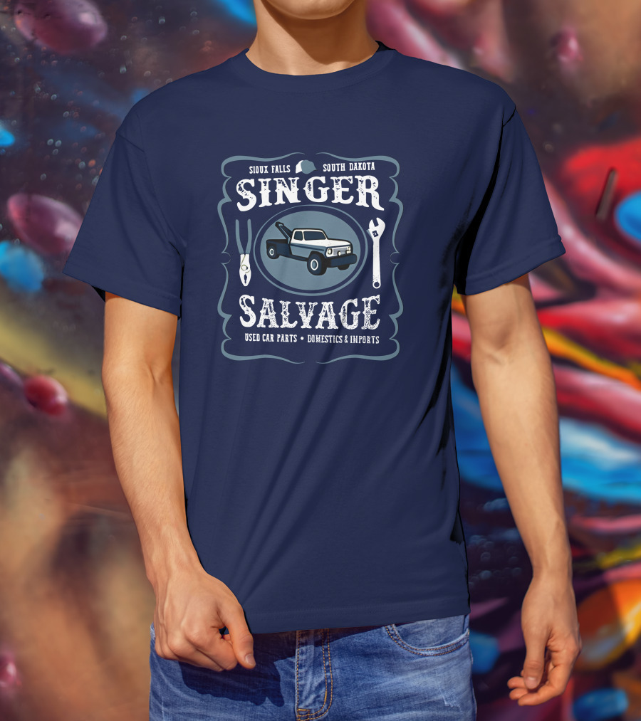 Sioux Falls South Dakota Singer Salvage Used Car Parts Domestics Imports T-Shirt