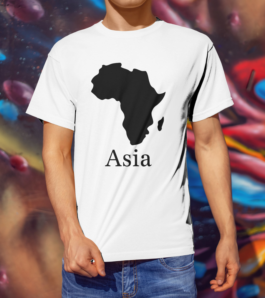 Asia Africa Map Optical Illusion T-Shirt