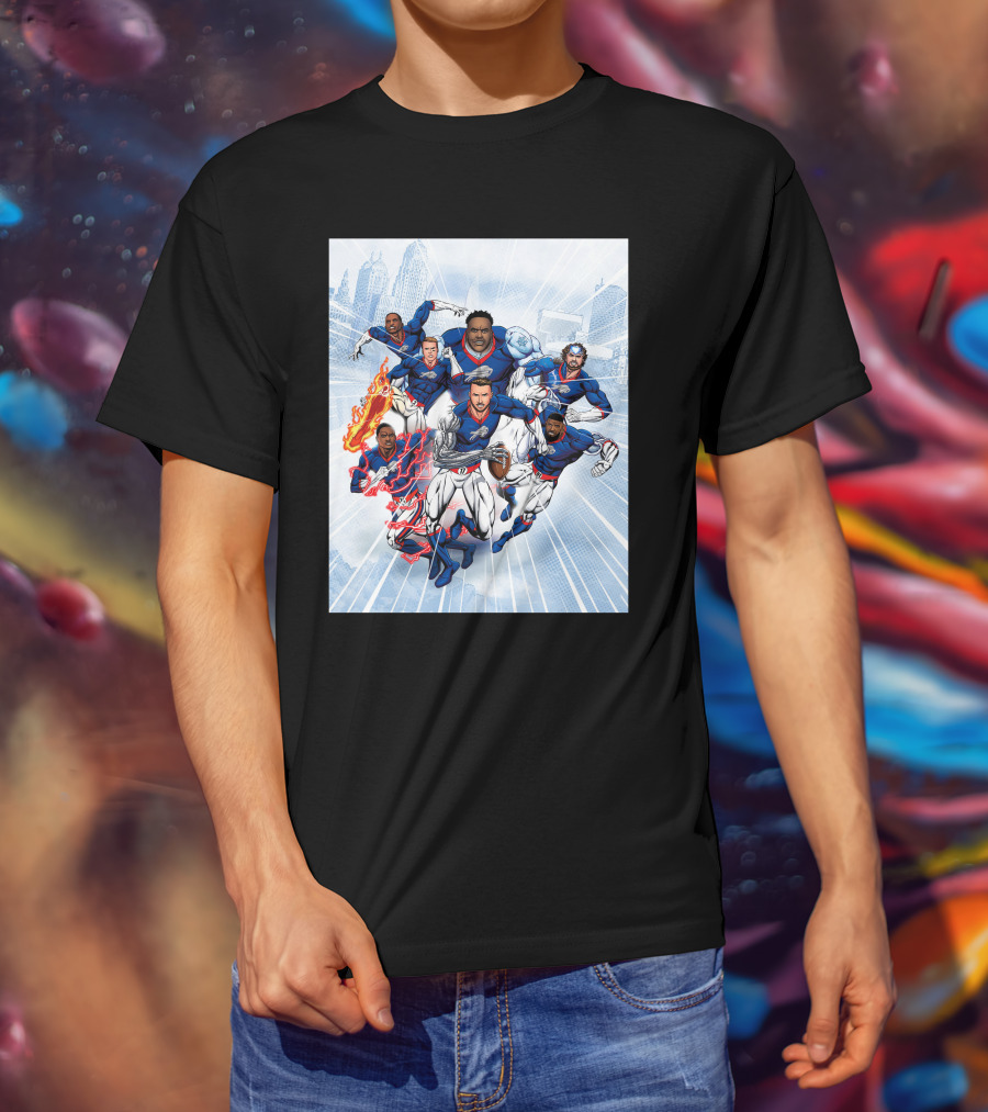Buffalo Bills Super Hero Team Comic T-Shirt