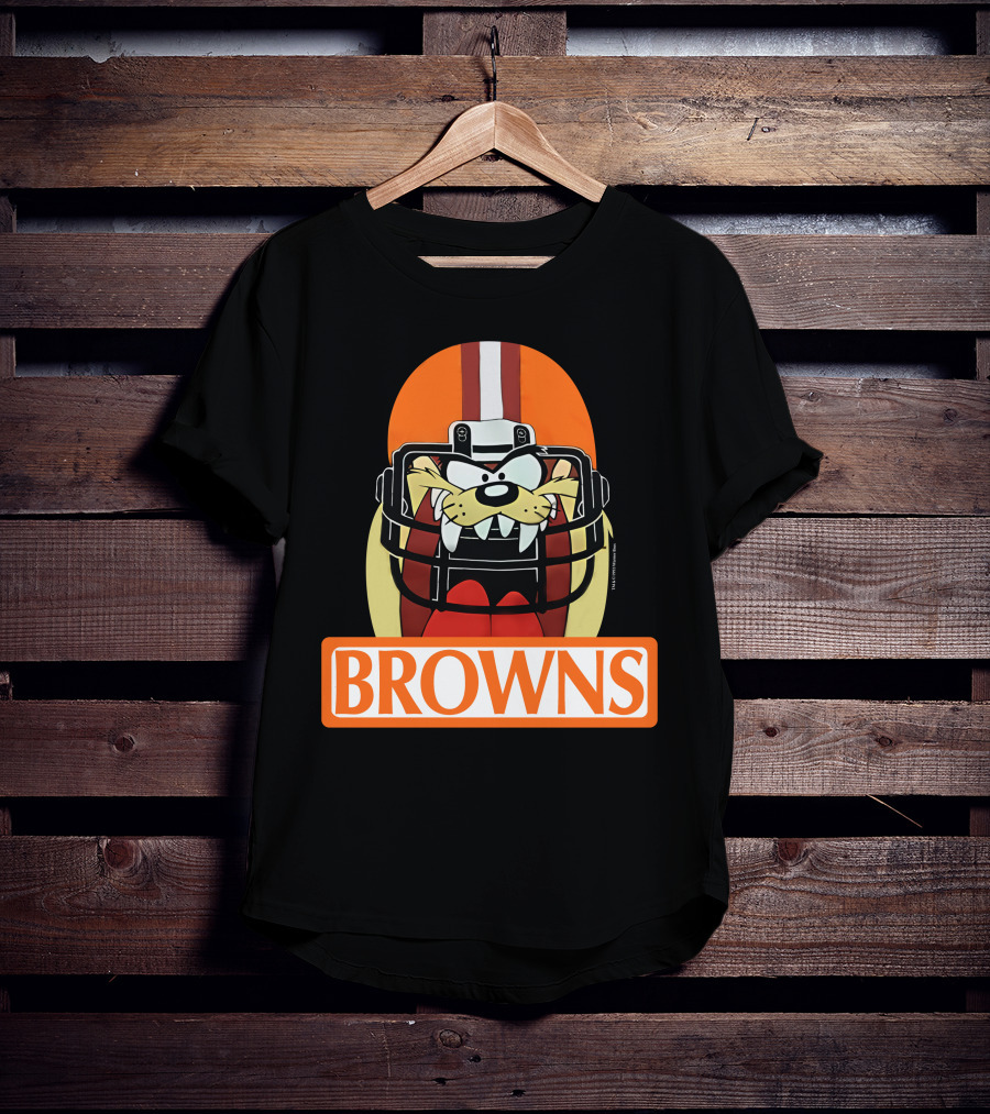 Cleveland Browns Tazmanian Devil Browns Football Helmet T-Shirt