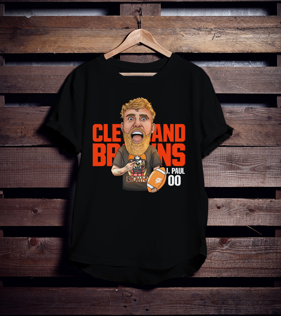 Cleveland Browns J. Paul 00 Football Illustration - Agha Noor T-Shirt