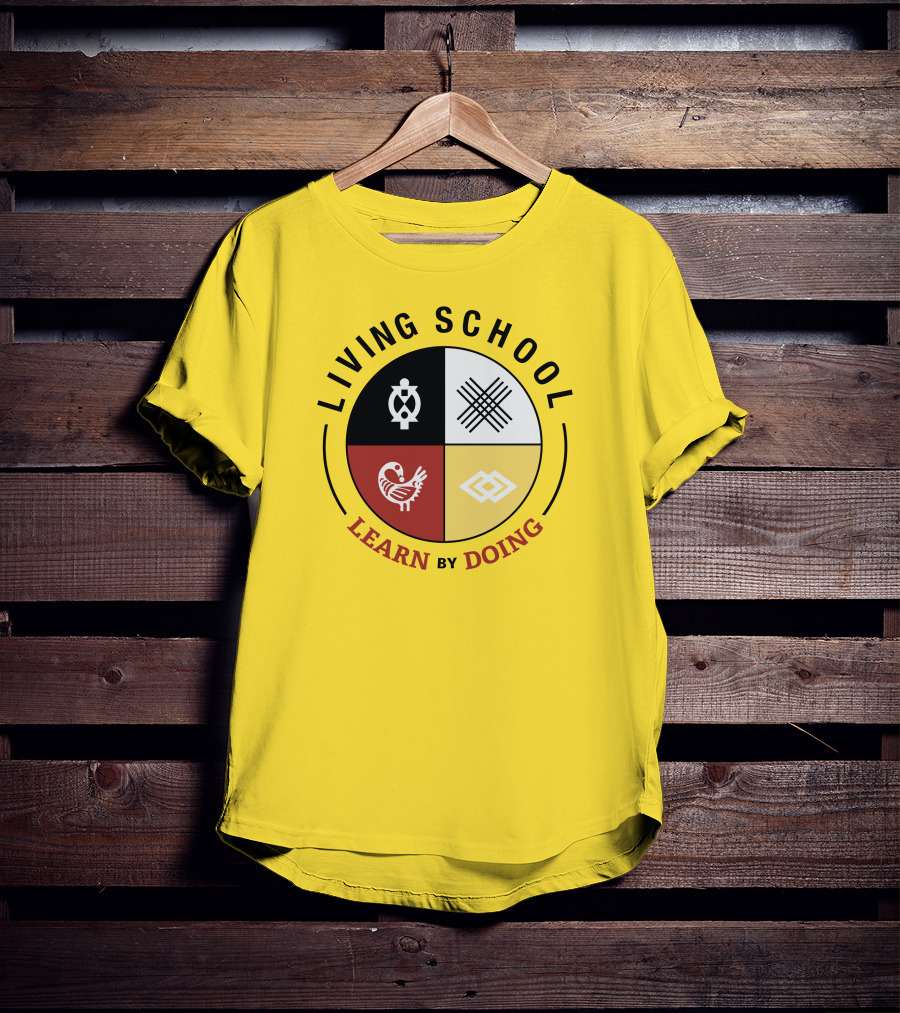 Living School Learn By Doing Emblem With Quadrant Symbols T-Shirt