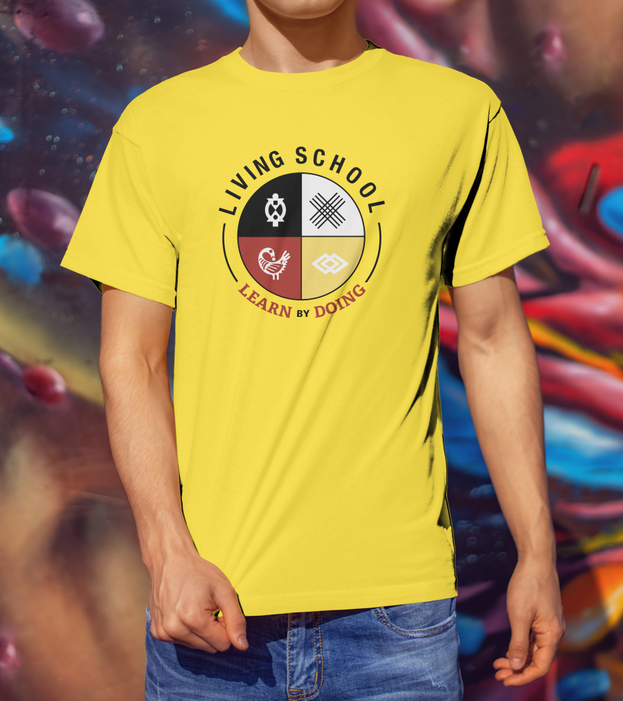 Living School Learn By Doing Emblem With Quadrant Symbols T-Shirt
