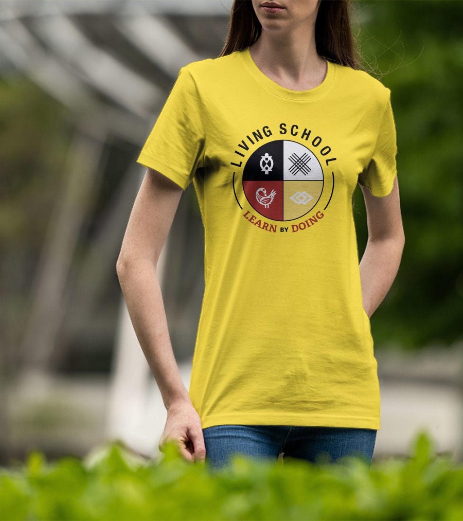 Living School Learn By Doing Emblem With Quadrant Symbols T-Shirt