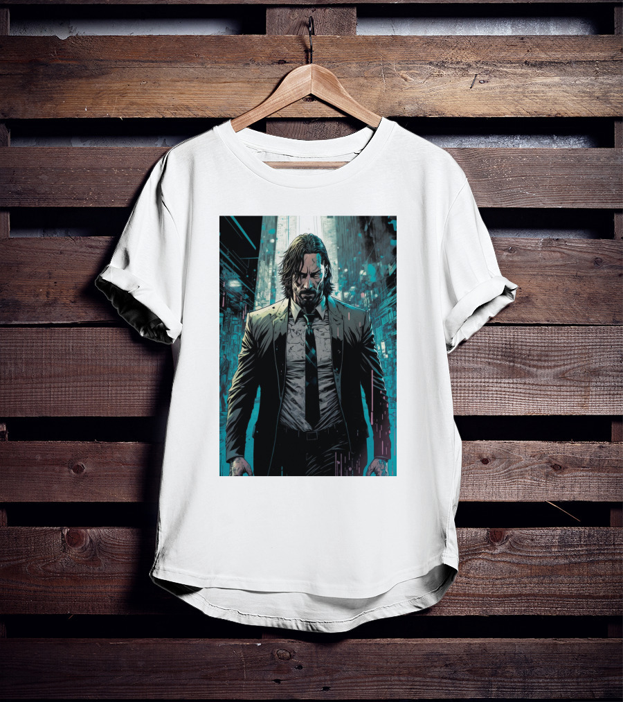 John Wick Comic Style Noir Scene T-Shirt