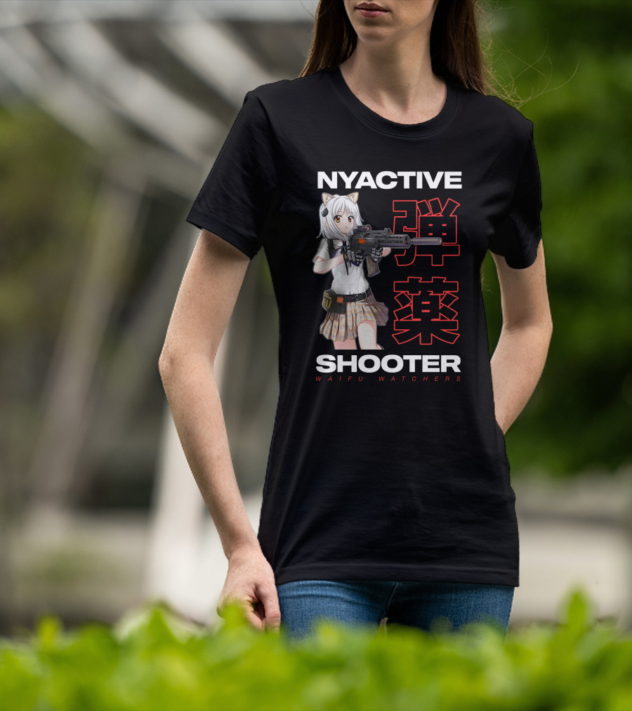 NYACTIVE Shooter Waifu Watchers Anime T-Shirt