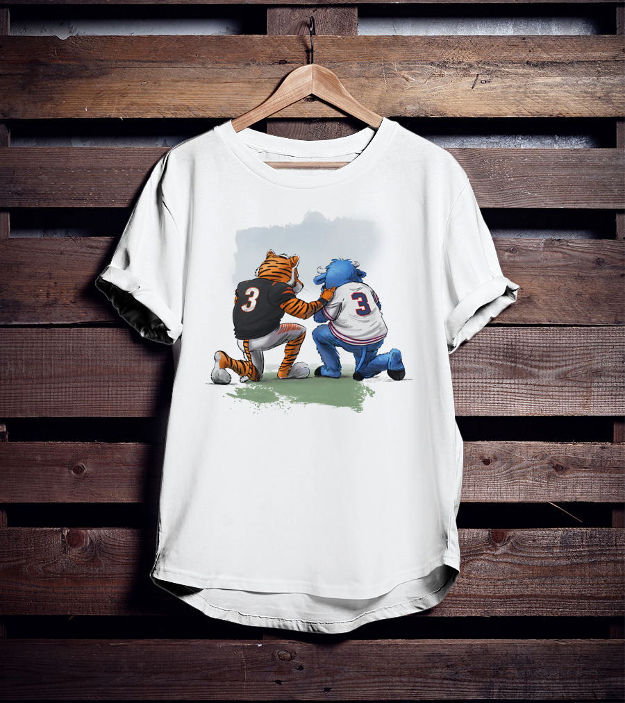 Dey Pray Together Kevin Necessary Cincinnati Bengals Buffalo Bills Mascots Number 3 T-Shirt