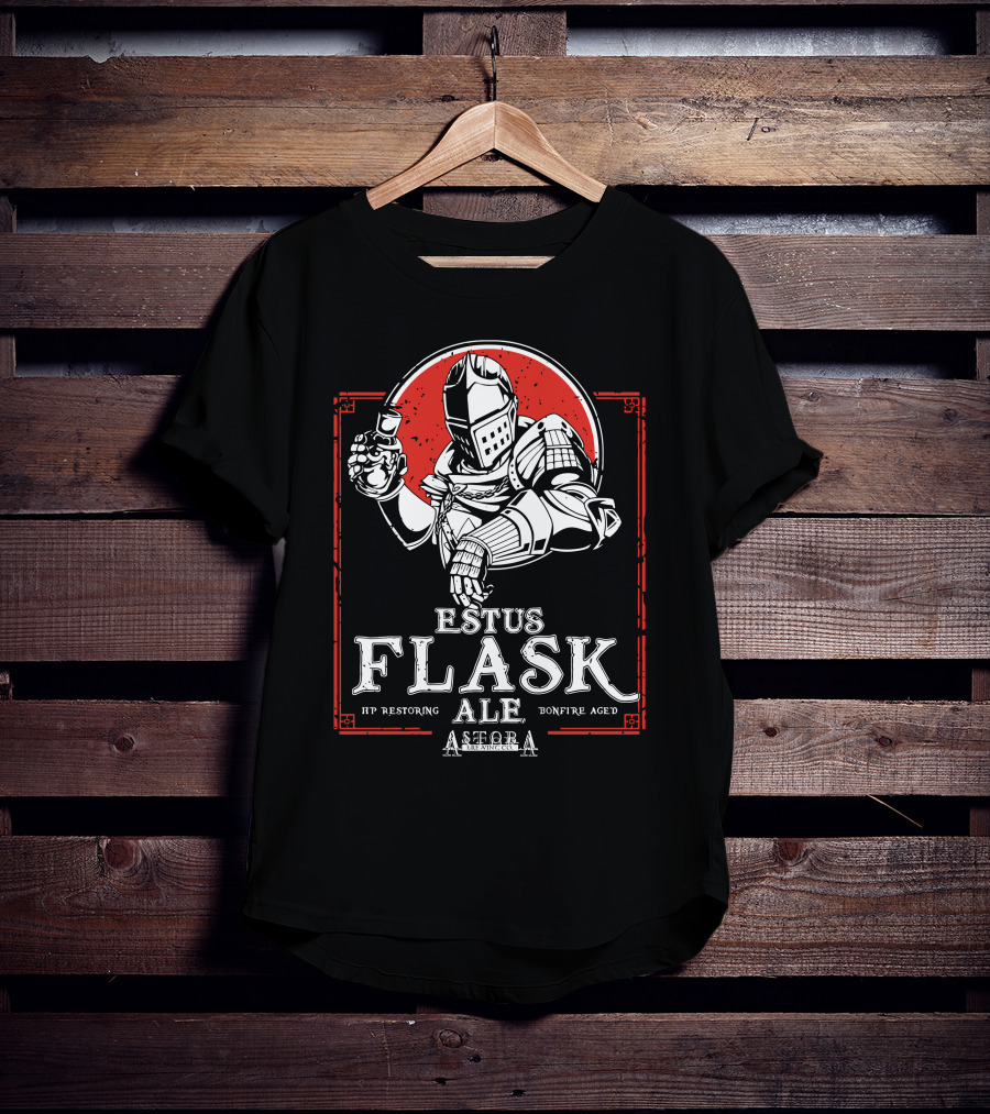 Estus Flask Ale HP Restoring Bonfire Aged Astora Art Wing Co T-Shirt