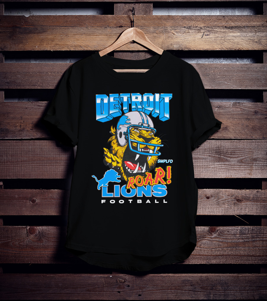 Detroit Lions SMPLFD Roar Football T-Shirt