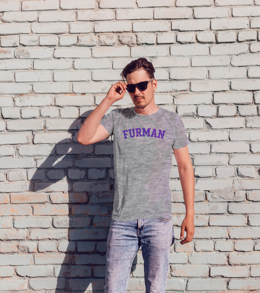 Furman University Purple Text T-Shirt