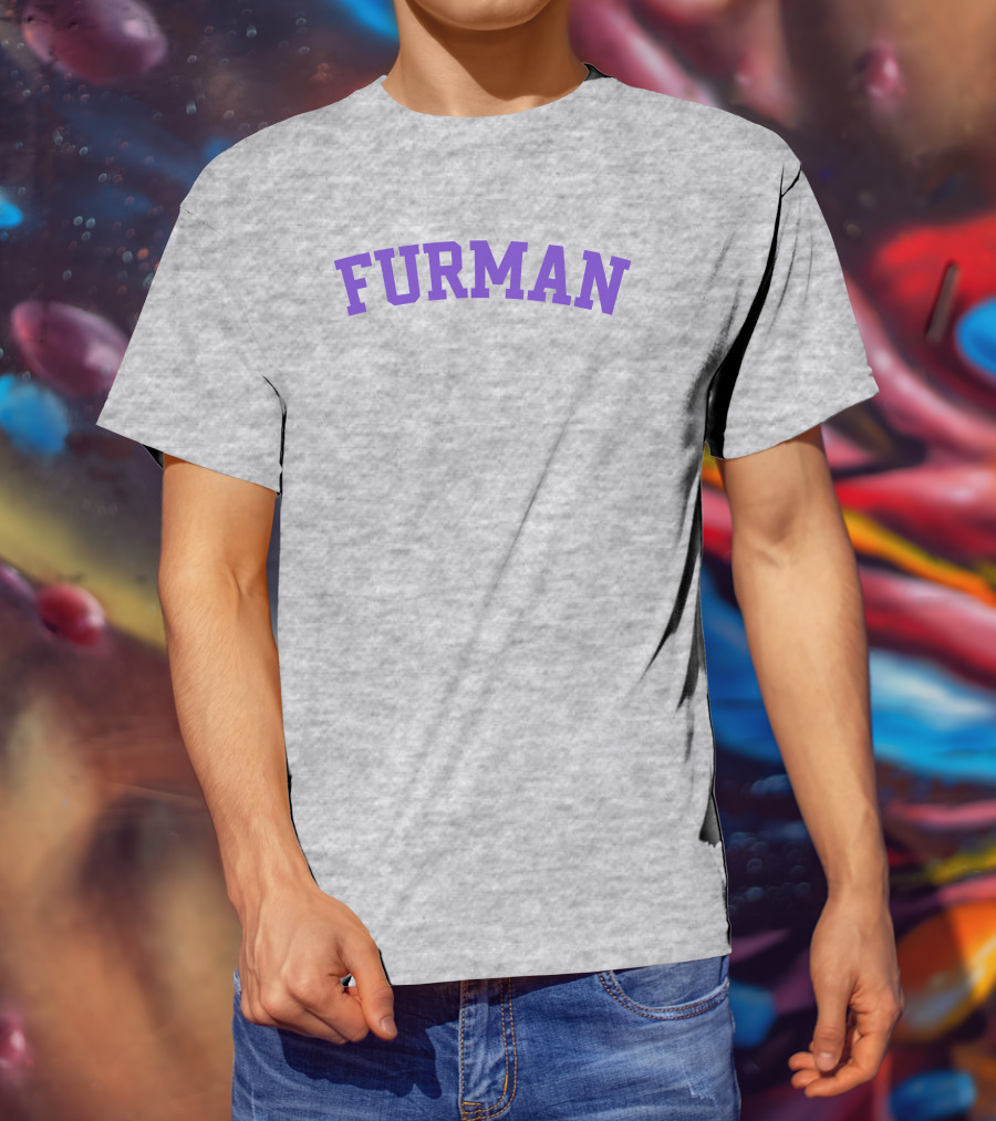 Furman University Purple Text T-Shirt