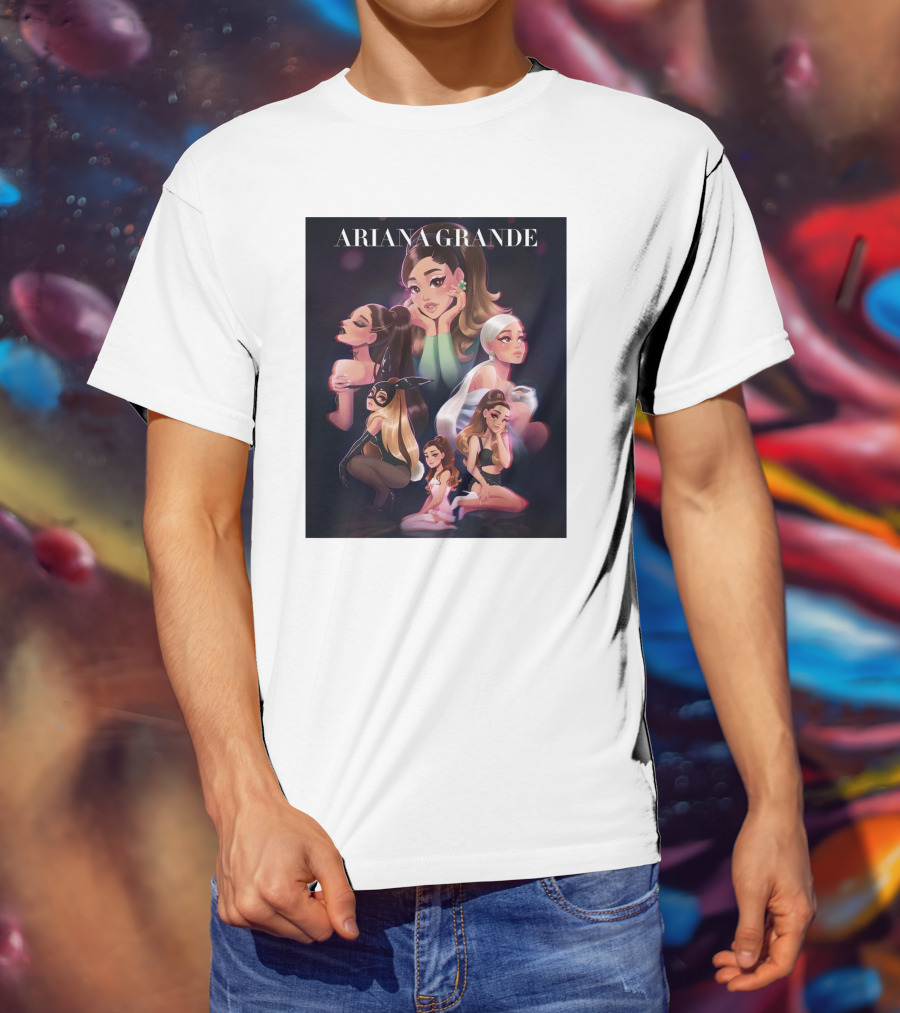 Ariana Grande Cartoon Characters Collage T-Shirt