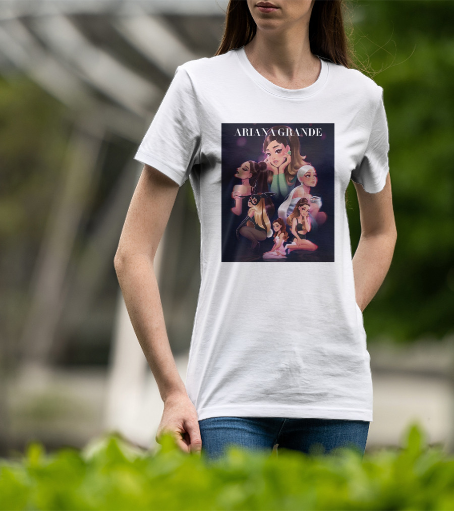 Ariana Grande Cartoon Characters Collage T-Shirt