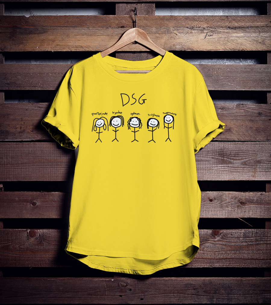 DSG Quarterjade Kyedae Sydeon Trulytenzin Tupperware Stick Figure Characters T-Shirt