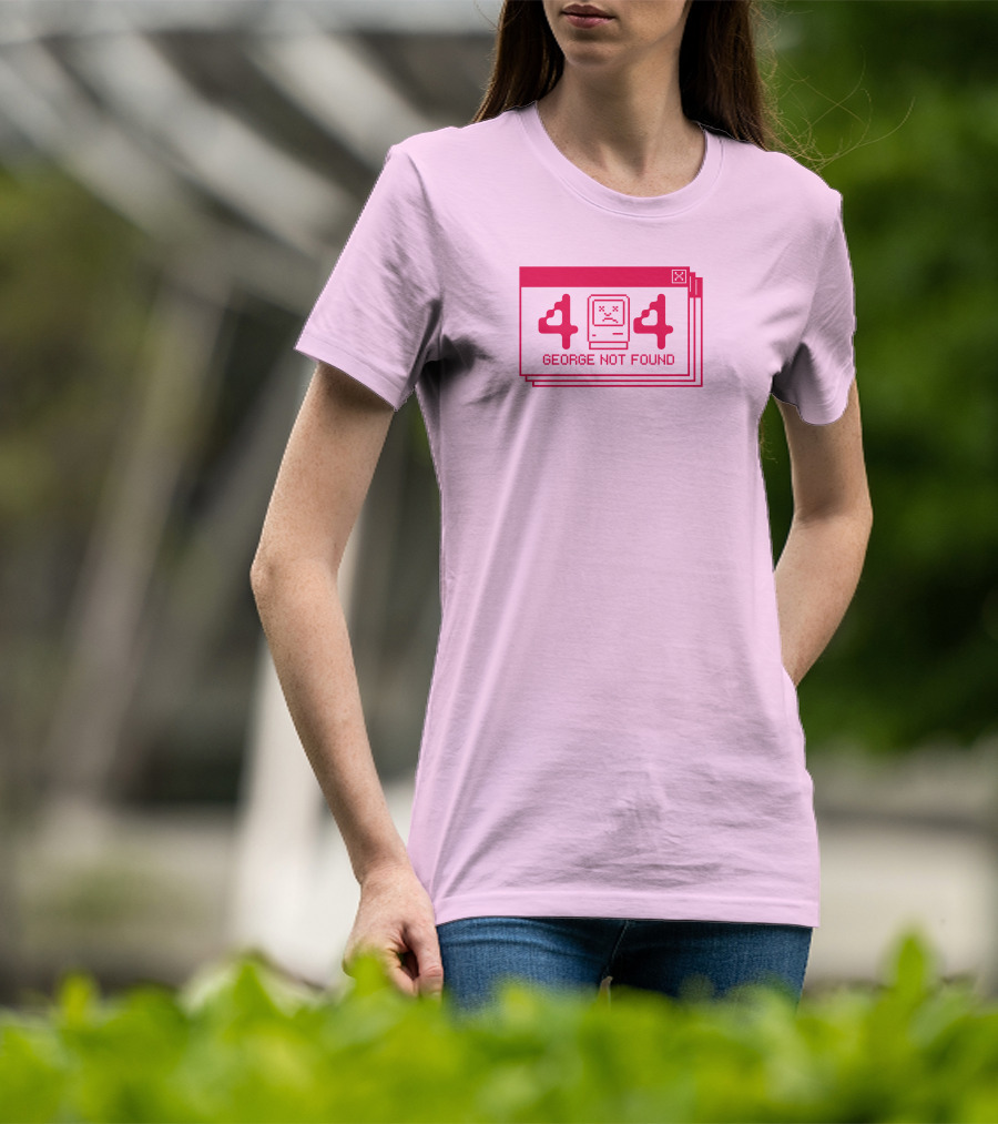 Georgenotfound Error 404 Retro Pixel Art Pink T-Shirt