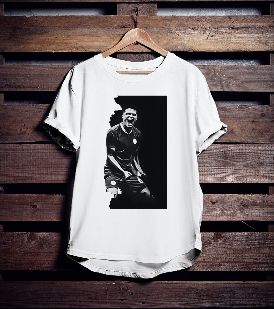 The Byline Show O Monstro Football Player Celebration Monochrome T-Shirt
