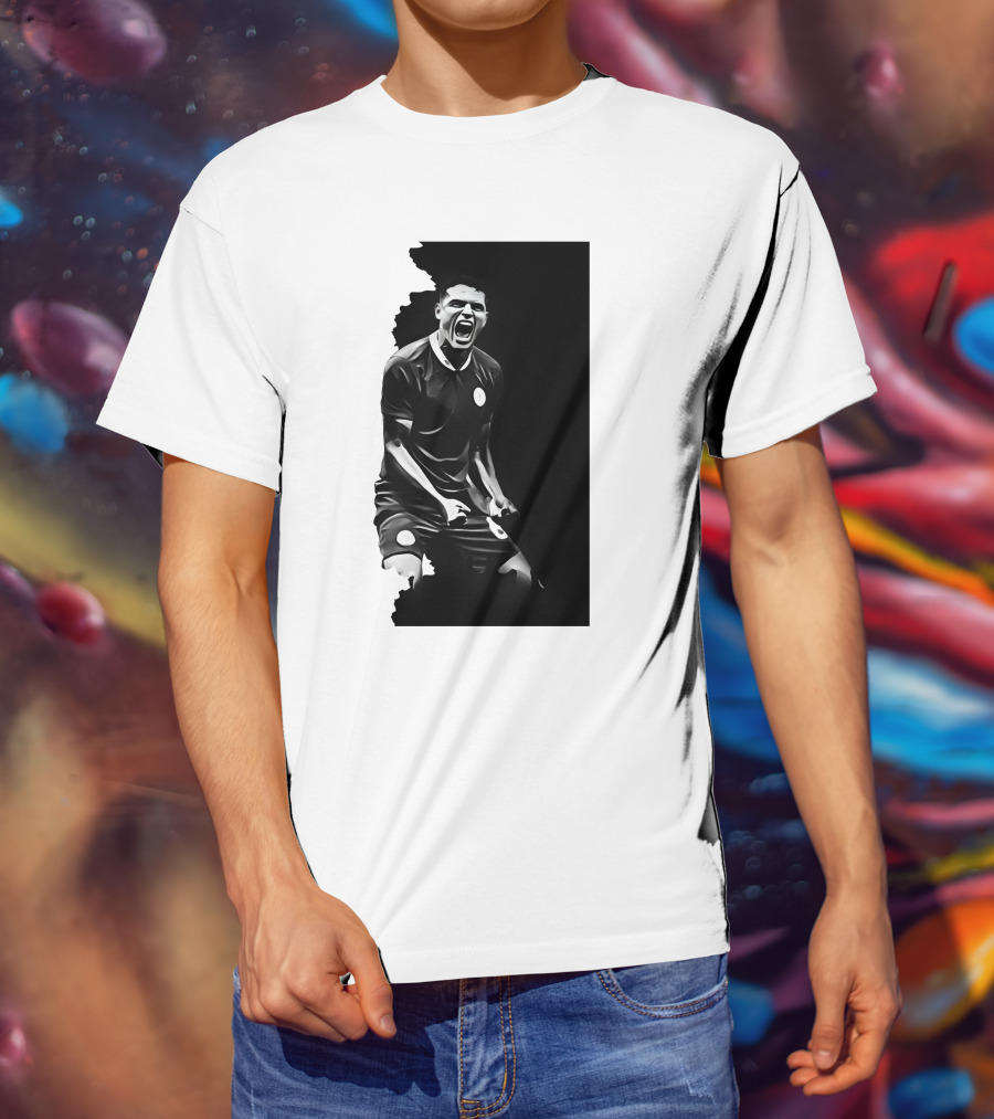 The Byline Show O Monstro Football Player Celebration Monochrome T-Shirt