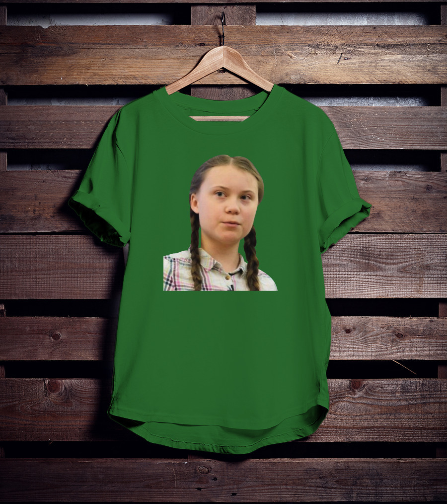 Greta’s Face Green Background T-Shirt