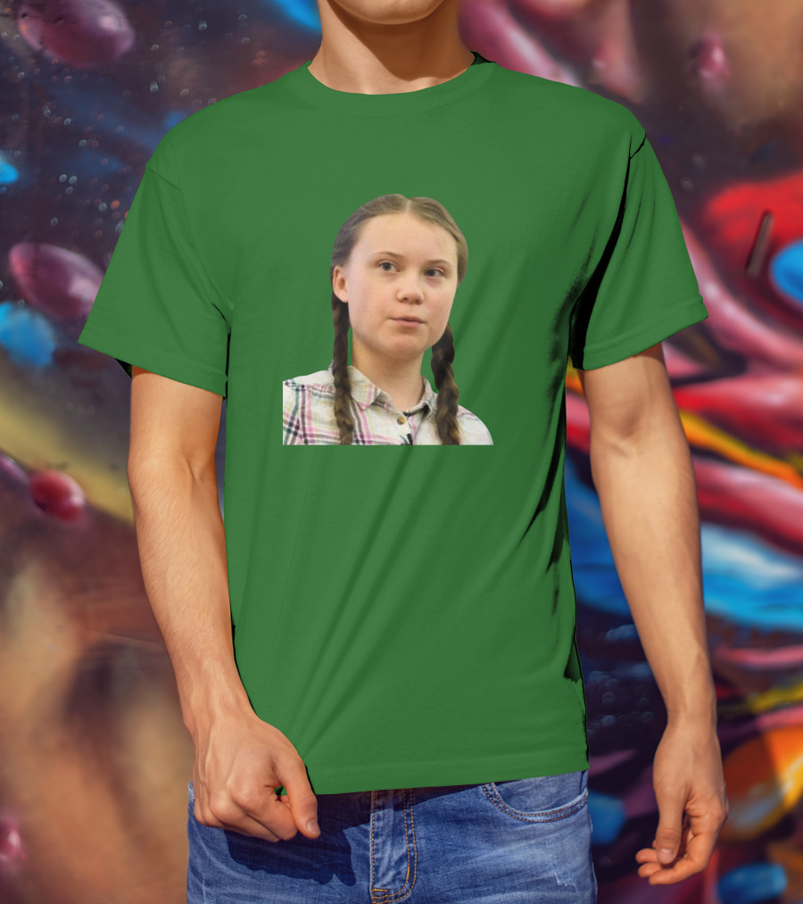Greta’s Face Green Background T-Shirt