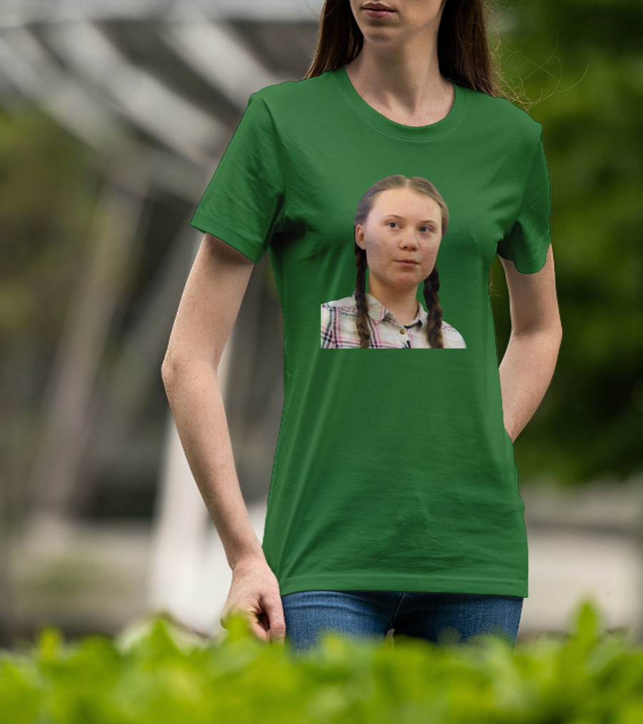 Greta’s Face Green Background T-Shirt