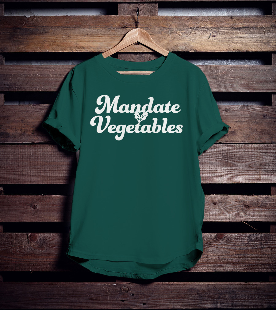 Mandate Vegetables Leafy Green Text T-Shirt
