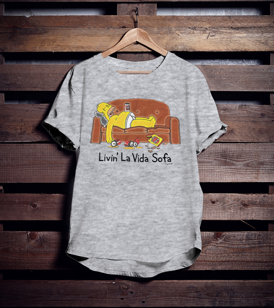 Livin La Vida Sofa Lazy Relaxation Snacks Couch Day T-Shirt
