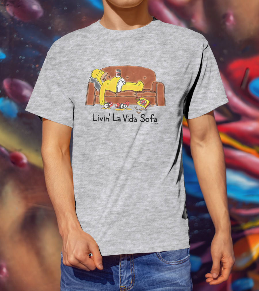 Livin La Vida Sofa Lazy Relaxation Snacks Couch Day T-Shirt