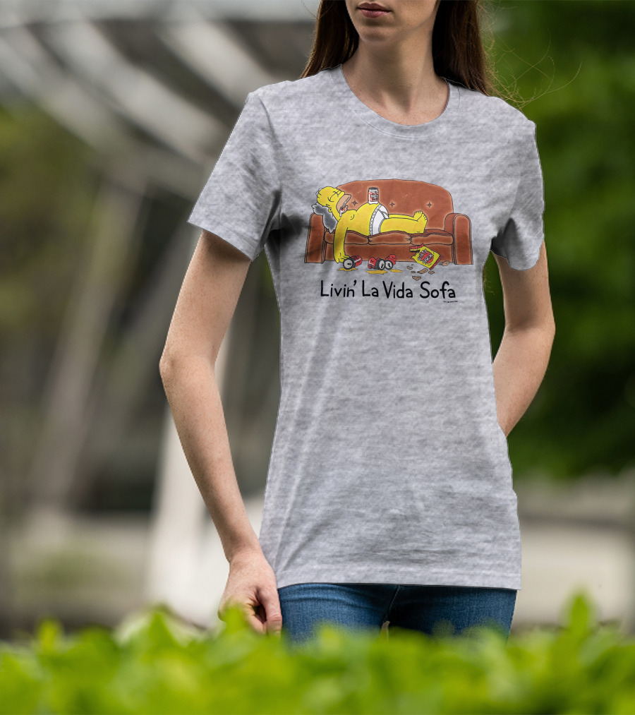 Livin La Vida Sofa Lazy Relaxation Snacks Couch Day T-Shirt