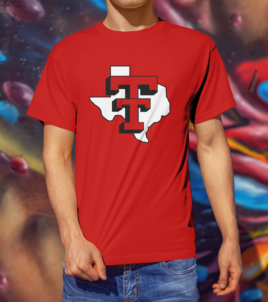 Texas Tech Red Raiders Double T Texas Outline T-Shirt