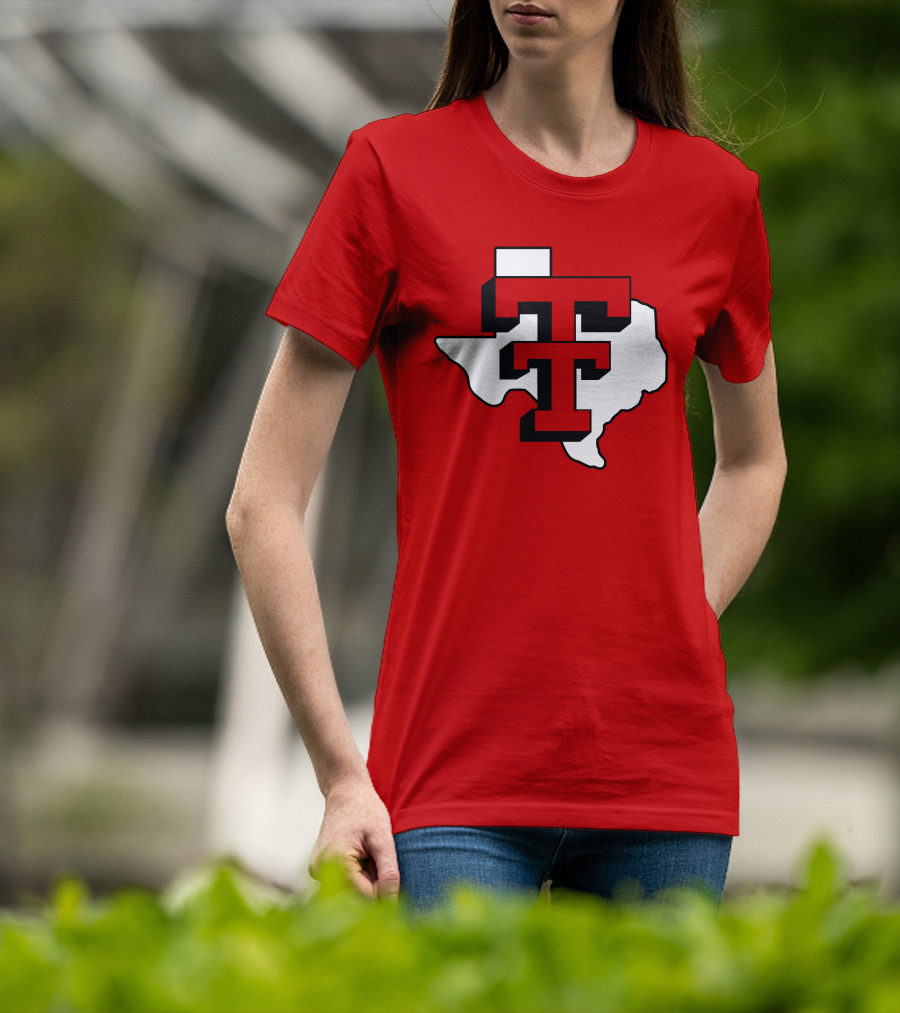 Texas Tech Red Raiders Double T Texas Outline T-Shirt