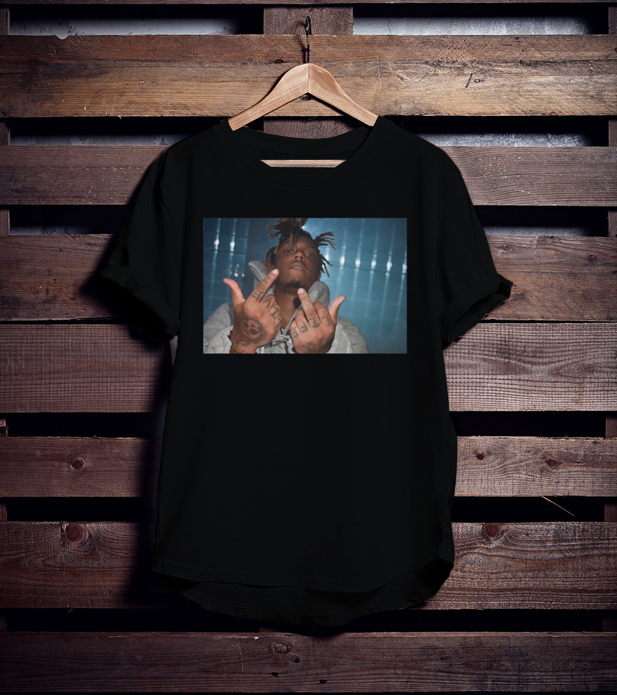 Rare Pics Juice Wrld Middle Finger Gesture With Tattooed Hands T-Shirt