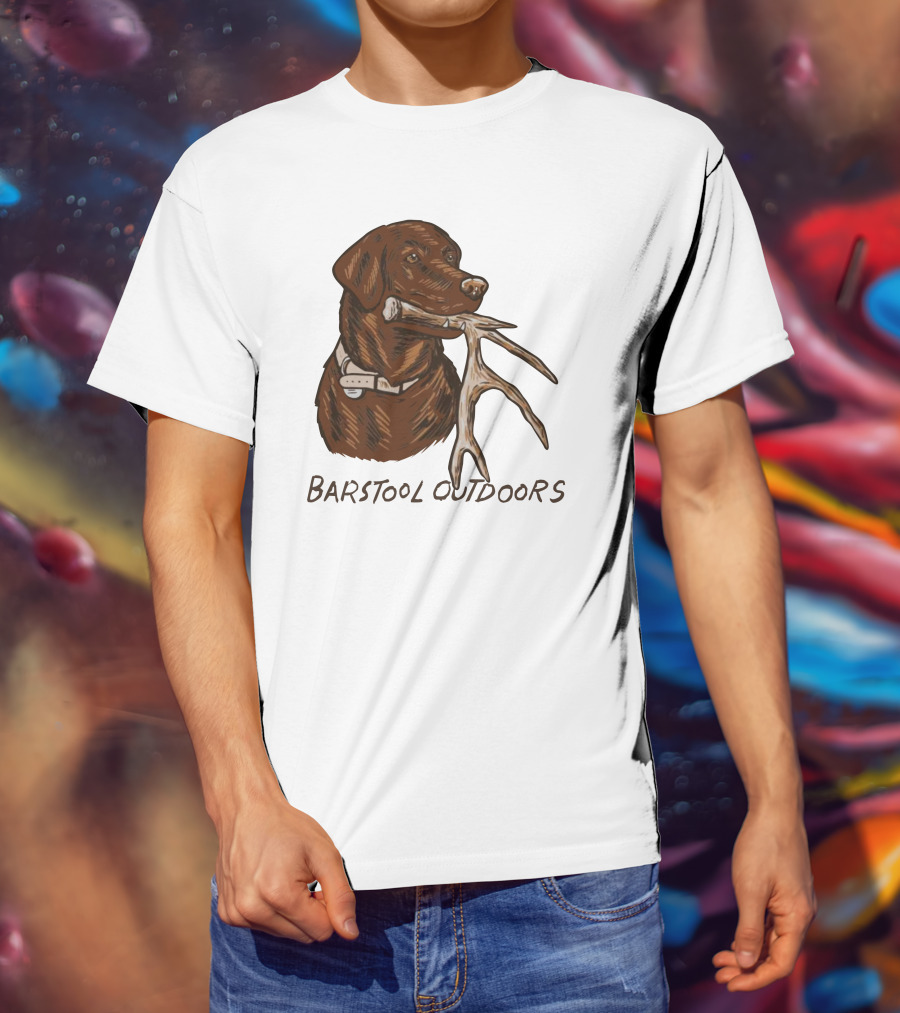 Outdoors Shed Hunting Dog With Antler T-Shirt