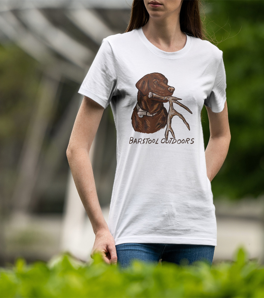Outdoors Shed Hunting Dog With Antler T-Shirt