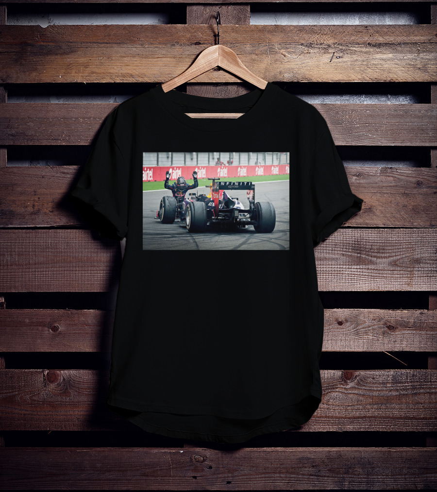 Red Bull Racing Sebastian Vettel Victory Airtel Moment T-Shirt