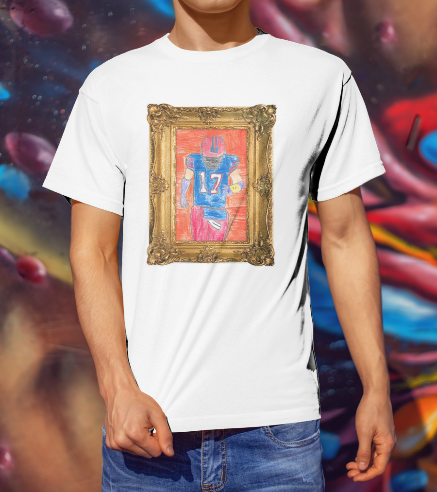 Grayson's Masterpiece 26 Store Football Art 17 In Ornate Gold Frame T-Shirt