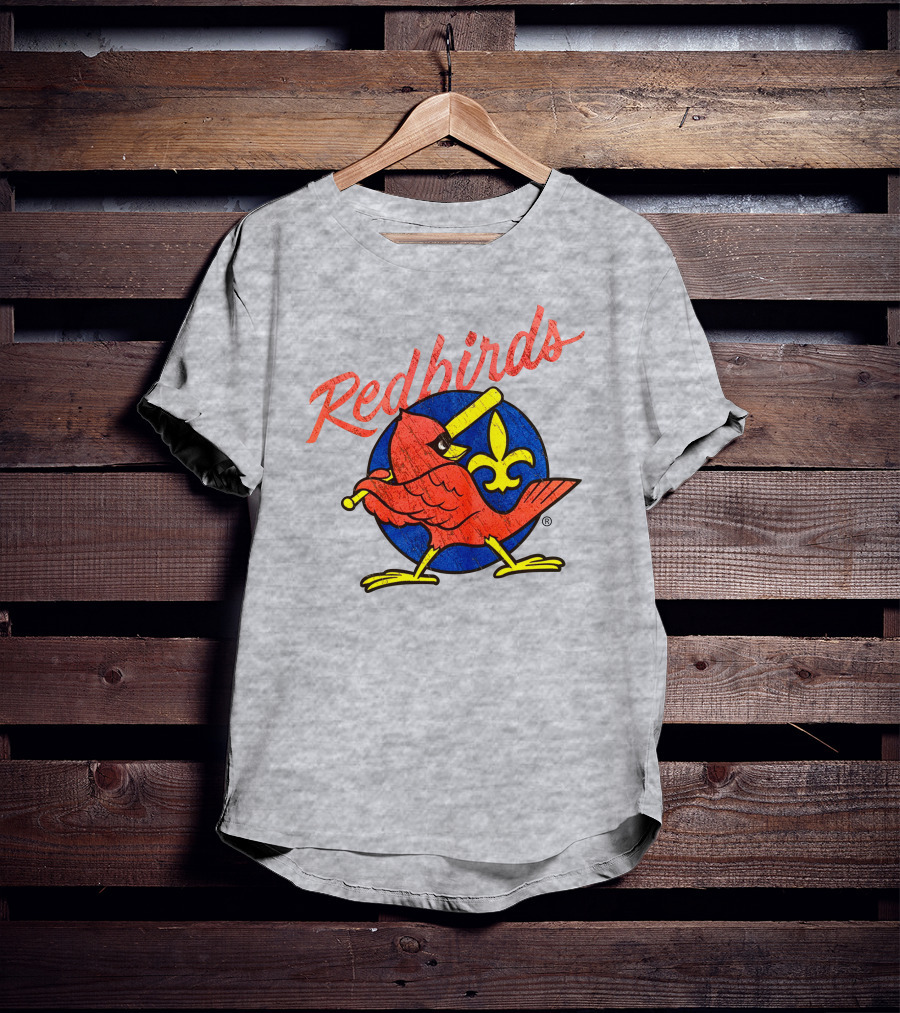 Redbirds Vintage Throwback Blue Circle Fleur-de-Lis T-Shirt