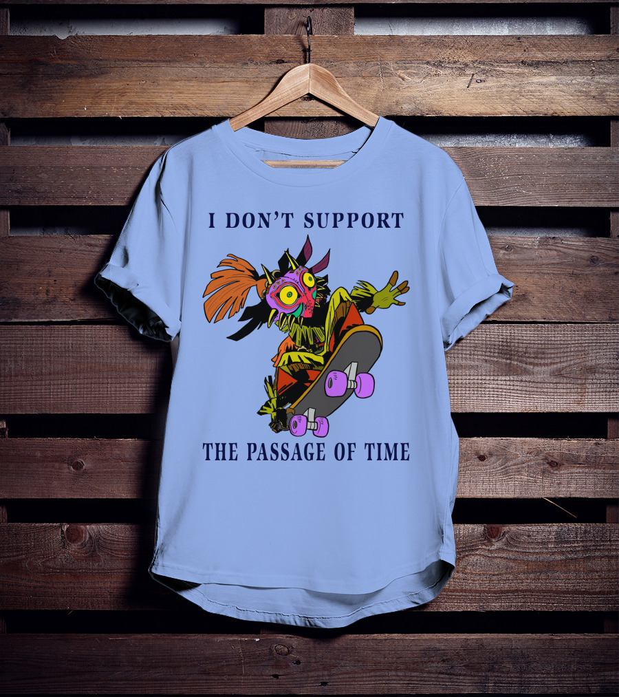 I Don't Support The Passage Of Time Skateboarding Masked Character T-Shirt