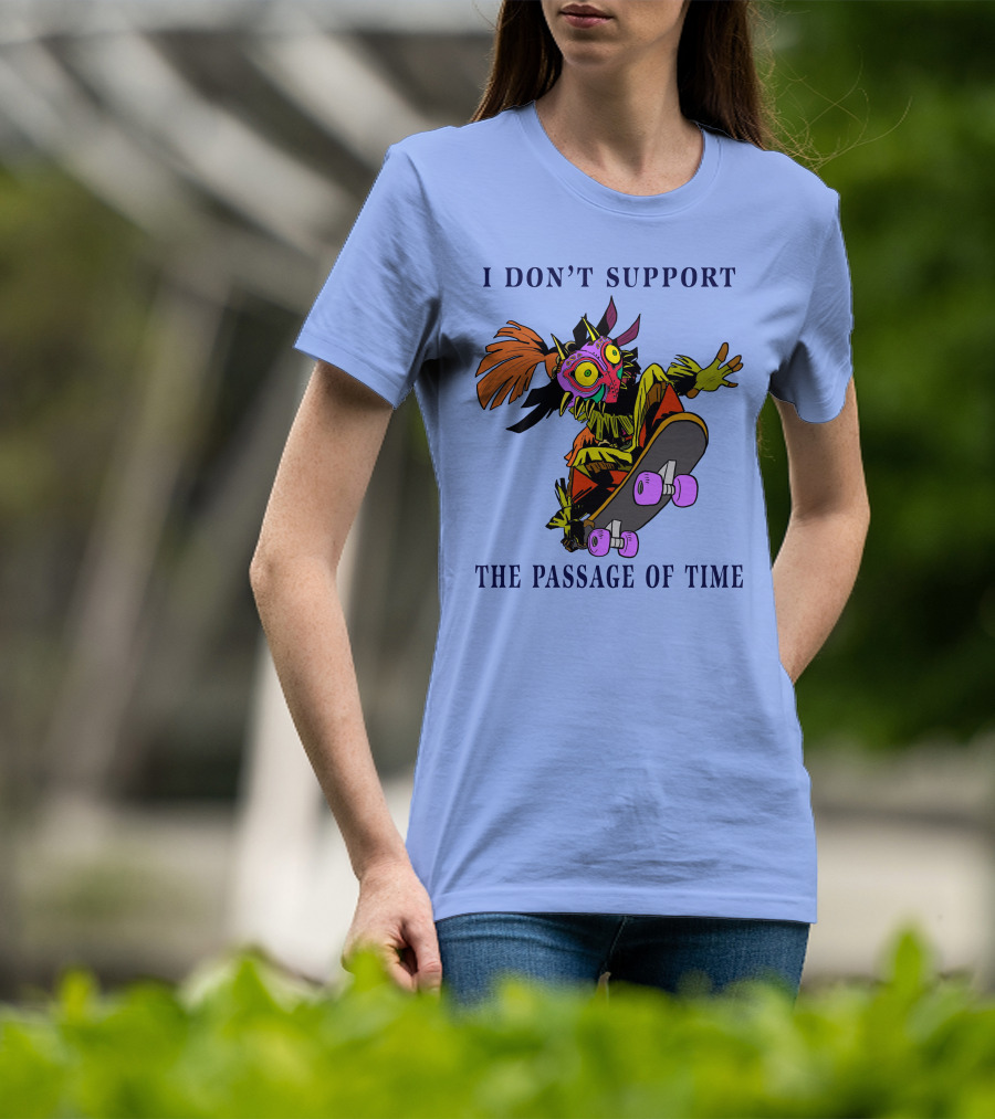 I Don't Support The Passage Of Time Skateboarding Masked Character T-Shirt