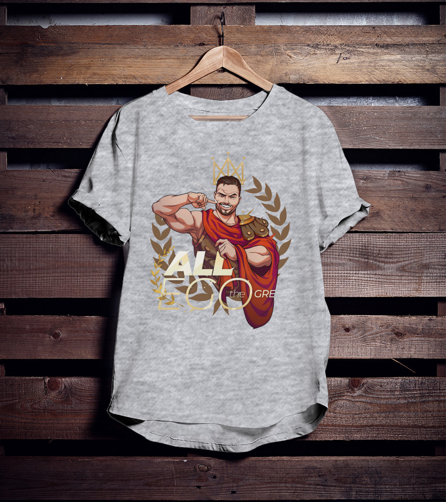 All Ego The Great Greek Warrior With Crown And Laurel Wreath T-Shirt
