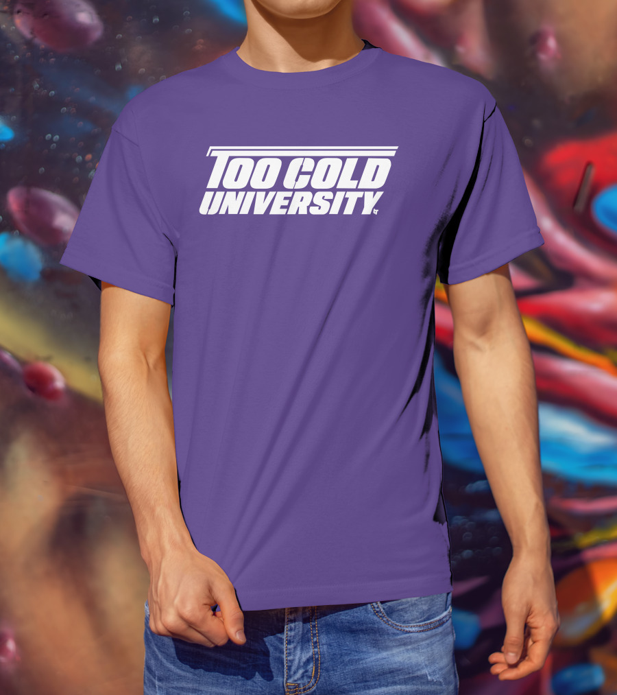 Too Cold University Vintage Style Retro Sports College T-Shirt