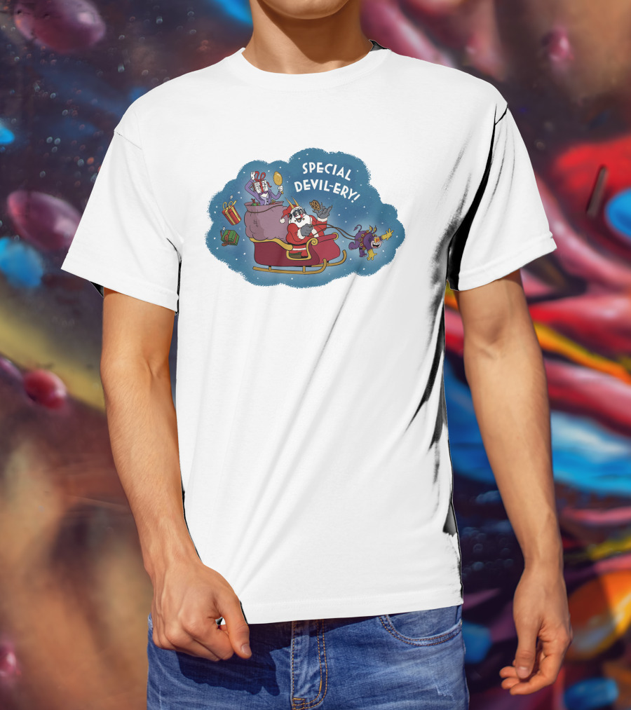 Special Devil-Ery Santa Sleigh With Gifts And Characters T-Shirt