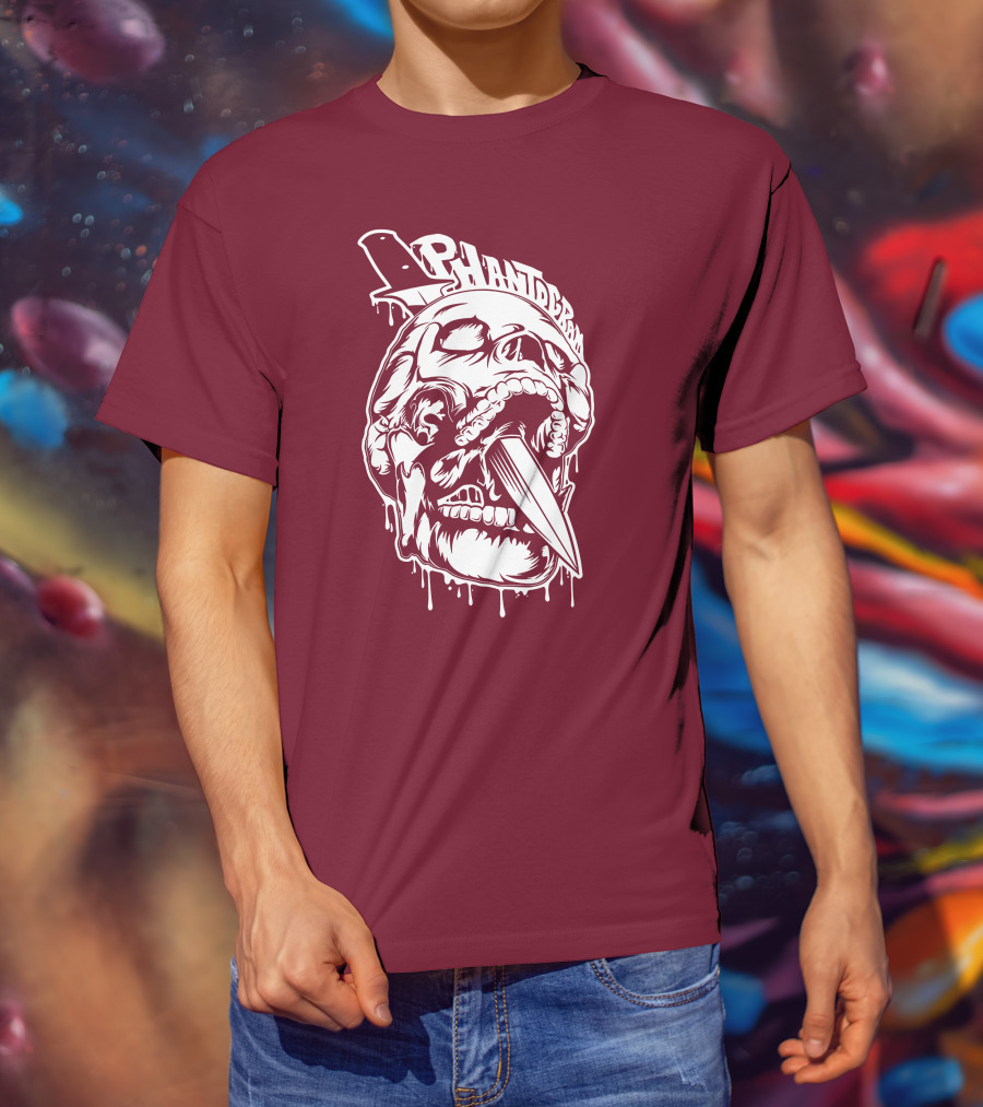 Phantogram Skull With Knife In Mouth T-Shirt