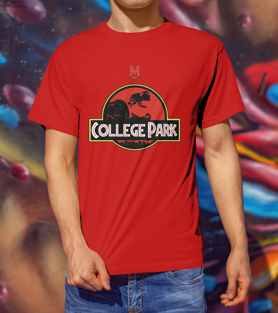 Maryland Terrapins Jurassic Park Inspired College Park T-Shirt