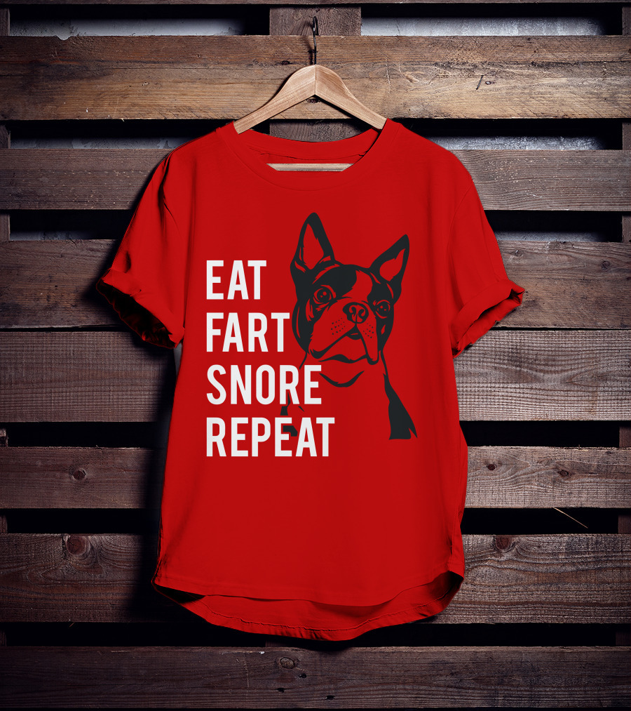 EAT FART SNORE REPEAT Bulldog T-Shirt